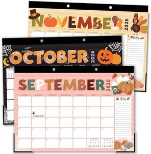 Hadley Designs Large Desk Calendar 2026-2027 - Monthly Teacher Desk Calendars 2026-2027 Desktop Calendar 2026, 18 Month 2026 Desktop Calendars, Cute Pastel Classroom Decor Teacher Must Haves