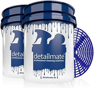 detailmate Juego de 2 Cubos Lavado para Coche, Cubos Extra Resistentes y Reforzados, US 5 GAL 20 l con 1 Inserto de Suciedad GritGuard – para Coche, Moto, Caravana, Barco, Lavado a Mano Suave