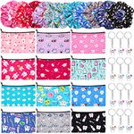 Potchen 36 Pcs Dental Hygienist Gifts Teeth Makeup Bags Teeth Hair Scrunchies Tooth Shape Key Chains Dental Assistant Tooth Hair Holder for Women