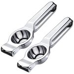 Kuber Industries 2 in 1 Manual Stainless Steel Squeezer/Juicer for Juicing Lemons, Pomegranate, Limes with Bottle Opener- Pack of 2 (Silver)