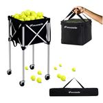 7RiversART Portable Sturdy Tennis Ball Hopper Lightweight Aluminum Alloy Sports Teaching Cart Carry Tennis Bag Included (Holds Up to 160 Tennis Balls)