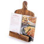 MyGift Cookbook Stand Recipe Book Holder with Brown Wood Cutting Board Design, Cookbook Holder for Countertop Display