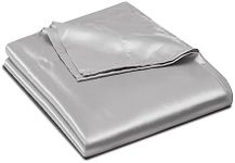 Ersmak Satin Flat Sheet Only, Single Flat Sheet King, Luxury & Ultra Soft Silky Bedding Top Sheet for King Mattress - Grey