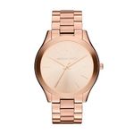 Michael Kors Watch for Women Slim Runway, Three Hand Movement, 42 mm Rose Gold Stainless Steel Case with a Stainless Steel Strap, MK3197