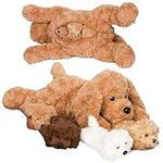 PixieCrush Unicorn Puppy Stuffed Animals for Girls Ages 3 4 5 6 7 8 Years; Stuffed Mommy Dog with 4 Baby Puppies in her Tummy; Toy Pillows for Girls