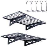 VEVOR Garage Storage Shelving, 2 Pack, 4 x 2 ft Heavy Duty Garage Shelves Wall Mounted, 502 lbs Load Capacity(Total) Garage Storage Rack Floating Shelves, Suitable for Shop, Shed, Garage Storage