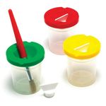 Qatalitic Colourful Non Spill Paint Pots & Lids (Set of 2) for Beginners to Professionals Art & Craft Tool