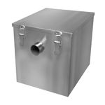 Commercial Grease Trap 35L Under Sink Interceptor 5KG Stainless Steel Waste Fat Oil Water Separator Filter Restaurant Kitchen Takeaway Hotel Café 50mm Inlet Outlet Compact 33cm H x 29cm W x 39cm D