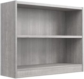 Bush Furniture Universal Small 2 Shelf Bookcase in Platinum Gray, Low Storage and Display Bookshelf for Home Office or Living Room Organization