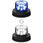 SpeedTech Lights Flare 360 Degree LED 18W Strobe Light for Police Cars, Construction Trucks, Service Vehicles, Plows, Emergency Vehicles. Surface Mount Grille Flashing Light - Blue/Clear Alternating