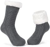 LEMZONE Women's Thick Warm Fuzzy Slipper Socks Cozy Girl Winter Grip Socks with Fleece Lining