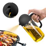 CXINYI 17oz Oil Sprayer for Cooking - 2 in 1 Olive Oil Sprayer and Oil Dispenser - 500ml Oil Spray Bottle with Pourer for Cooking, Kitchen, Salad, Barbecue(Black Pro)