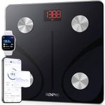 RENPHO Body Fat Scale, Smart Scale for Body Weight, BMI Digital Bathroom Weight Scale, Body Measurements with Smartphone App sync with Bluetooth, 400 lbs - Black, Elis 1