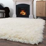 Steffensmeier Flokati Shaggy Rug Flokati 2000 | Wool, Natural, Size: 70x140 cm (2'3"x4'6") Original From Greece, Living Room and Bedroom Rug