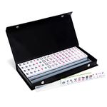 drizzle 旅行麻将 Travel Mini Mahjong Set 20mm - Portable 146 Tiles Acrylic Material Mah-Jong - Travel Family Leisure Time - 0.8" with 4PCS Racks 1.96 Pounds - Traditional Chinese Version Game