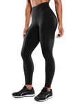 CRZ YOGA Women's Squat Proof Hugged Feeling High Waist Activewear Workout Yoga Pants Gym Leggings - 28 Inches Black 12