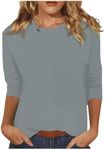 3/4 Length Sleeve Womens Tops Casua