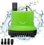 Aveal 850GPH 60W Submersible Water Pump, Anti-Drying Fountain Water Pump, Ultra Quiet Pond Pump Outdoor Fountain Pump for Aquarium Pump Fish Tank Pump with 5.9ft Power Cord, 4 Nozzles(60W)