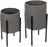 Set of 2 Honeycomb Planter Pots on 