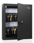 Uniclife 60 Position Slotted Key Cabinet with Combination Lock Resettable Black Digital Security Storage Box Steel Key Organizer with Slotted Racks White Key Tag Labels and Permanent Pen