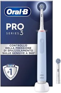 Oral-B Spazzolino Elettrico Ricaricabile Pro Series 3 Blu, 2 Testine di Ricambio. 1 Spazzolino