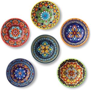 vancasso Bohemian Ceramic Dipping Bowls Set of 6, 2.7 Oz Small Sauce Dishes for Sushi & Soy Sauce, Condiments, Charcuterie & Appetizers, KRVI Series, Microwave & Dishwasher Safe