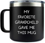 KLUBI Grandpa Gifts From Granddaughter – My Favorite Grandchild Gave Me This Grandpa Father's Day Gifts From Grandson Grandpa Mug 14oz Coffee Tumbler Papa Gifts Father's Day Gifts for Grandpa