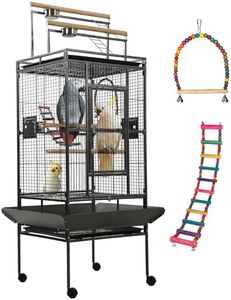 Sinopet 68.5" Extra Large Bird Cages for Parrots,Large Parrot Cages for Large Birds with playtop,Flight Bird Cages for Parakeets with Wheels,Metal cage for Birds,African Grey,Lovebird,Cockatoo,Conure