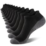 Eallco Mens Ankle Socks Low Cut Athletic Cushioned Running Tab Socks 6 Pack