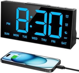 GOLOZA Digital Alarm Clocks for Bedrooms, Digital Clock with 4 Level Brightness +OFF, Dual Customizable Alarms, USB Port, Power-Off Memory, Snooze, DST, 12/24H, Desk Clock for Kids Adults Elderly