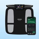 FITTR SENSE Smart Scale Pro, Tracks 50+ Health Metrics, Body Composition, Heart Rate, Body Fat Analysis and More, Auto Identifies User, Seamless FITTR App Sync, Black