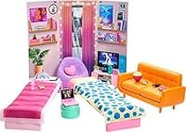 Barbie Big City, Big Dreams Playset, Dorm Room Furniture & Accessories, Includes 2 Beds, Couch, Bean Bag Chair & More