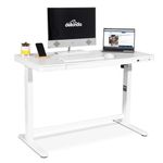 Dellonda Height Adjustable Sit & Stand Desk with USB, Electric Standing, White, 1200 x 600mm - DH54