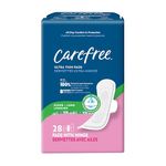 Carefree Ultra Thin Pads for Women, Super/Long With Wings, 28ct | Feminine Care, Period & Postpartum Pads | 28ct (Pack of 1)
