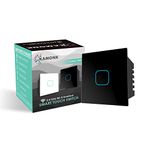 KAMONK Smart Touch Switch 1 Gang 24A, Wi-Fi Enabled, No Additional Hubs, No Automation related Wiring, Compatible with Amazon Alexa and Google Assistant, Add shortcuts to Siri & Kamonk App (Black)