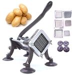 French Fry Cutter Commercial Potato Slicer with Suction Feet Complete Set, Includes 1/4", 3/8",1/2", Gray