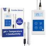 Bluelab METCOM Combo Meter for pH, Temperature, and Conductivity Measures, Easy Calibration, White