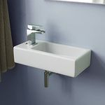 Tulla 375 x 185mm Small Cloakroom Rectangle Wall Hung Basin Sink