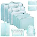 POPCUBE 10 Pcs Travel Organizer Pouch Packing Cubes for Clothes Space Savers Bags Cosmetics/Underwear/Socks/Shoes Toiletry Bag Laundry Organiser