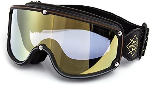 APEBAZY Motorcycle Goggles Men's Women's Scooter Off-Road Racing Snowmobile Fashion Goggles Sandproof Windproof Snowproof Anti-Fog UV Resistant Waterproof Cool (colored lenses)