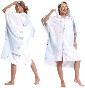 SAVIOR HEAT Surf Poncho, Hooded Swim Robe with Pocket Quick Dry Cover-Up Bath Towels for Men Women