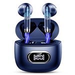 Wireless Earbuds, Bluetooth 5.3 Headphones 2024 Wireless Headphones with Deep Bass, New Mini Bluetooth Earphones in Ear 4 ENC Mic, Noise Cancelling Ear buds 42H Bluetooth Earbud USB-C, Blue/Drsaec