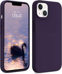 NAFS Silicone Case Compatible with iPhone 14 | Camera Protect Microfiber Lining Cover | Case Cover for iPhone 14 (Deep Purple)