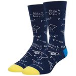 Faderr 1pair Men's Math Socks Mathematical Formula High Ankle Socks Cotton Crew Socks Sport Athletic Socks, Perfect for Outdoor And Many Occasions,Soft