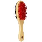 Foodie Puppies Double Sided Wooden Handle Double Sided Brush for Dogs | Long & Short Hair | Grooming & Massaging Brush | Shedding Tool Removes Undercoat and Loose Hair (Soft Brush - Medium)