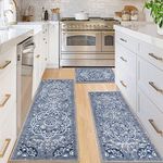 Ileading Boho Kitchen Rugs Sets 3 Piece with Runner Floral Kitchen Floor Mat Carpet Farmhouse Kitchen Rugs and Mats Non Skid Washable for Kitchen Floor Office Sink Laundry