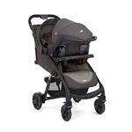 Joie Muze Lx One Hand Fold Travel Sytem with Flat Reclining Car Seat with Juva Group 0+ Infant (Birth to 17.5Kg), Dark Pewter - Multicolor