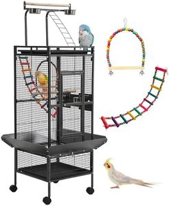 Large Bird Cages for Parakeets, Cockatiel Cage for Birds with Parrot Toys,Birdcage Covers for Night,Skirt Seed Catcher, Play Top for Conure Canary Finch Lovebird Pigeon Budgie Quaker Parrot