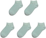 SERISIMPLE Viscose Bamboo School Socks Ankle Super Soft Kids Socks Stretch Cuffs Athletic Socks Odor Resistant Anti-odor 5 Pairs (Medium, Teal)