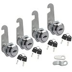 Bohaner 4pcs Cam Lock Door Barrel Drawer Cabinet Mail Box Locker Cupboard 20mm & 8 Keys